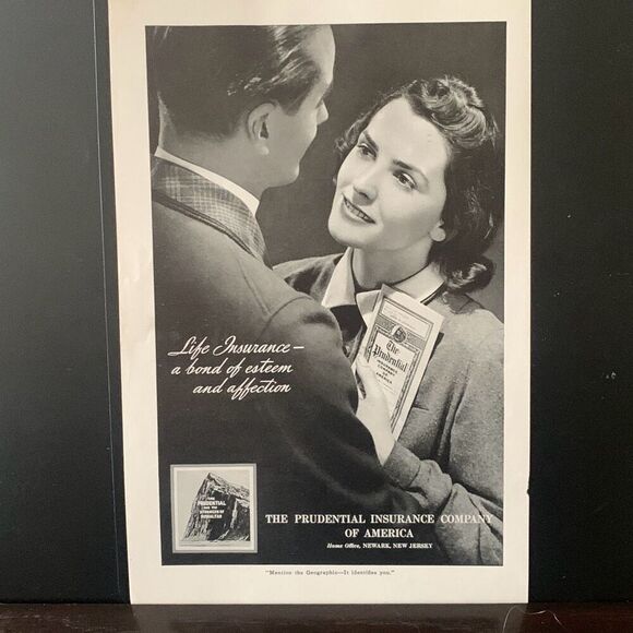 Vintage 1939 Prudential Insurance A Bond of Esteem Ad Advertisement - Picture 2 of 2